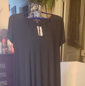 Long flowing high/low stretchy knit dress